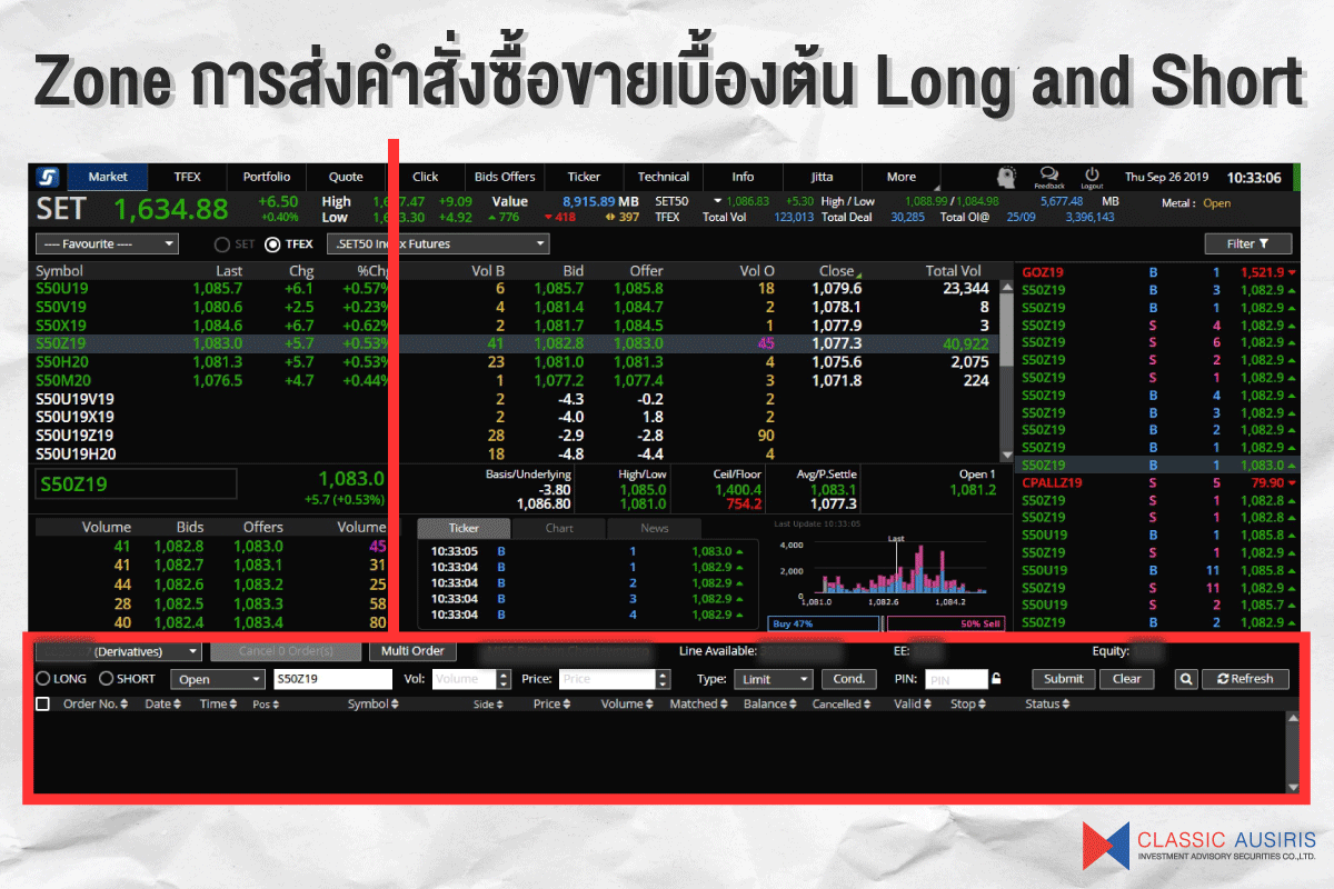 Streaming Click2Win วิธีการส่งคำสั่งซื้อขายในตลาด Tfex ( Long , Short ) |  บริษัทหลักทรัพย์ที่ปรึกษาการลงทุน คลาสสิก ออสสิริส จำกัด