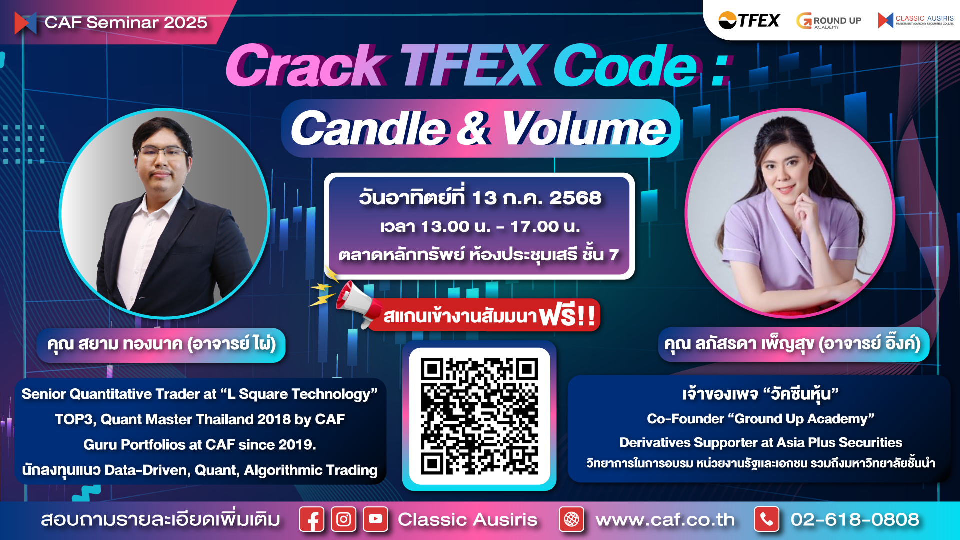 TFEX, CAF, Classic Ausiris, Candle & Volume, seminartfex, Seminar