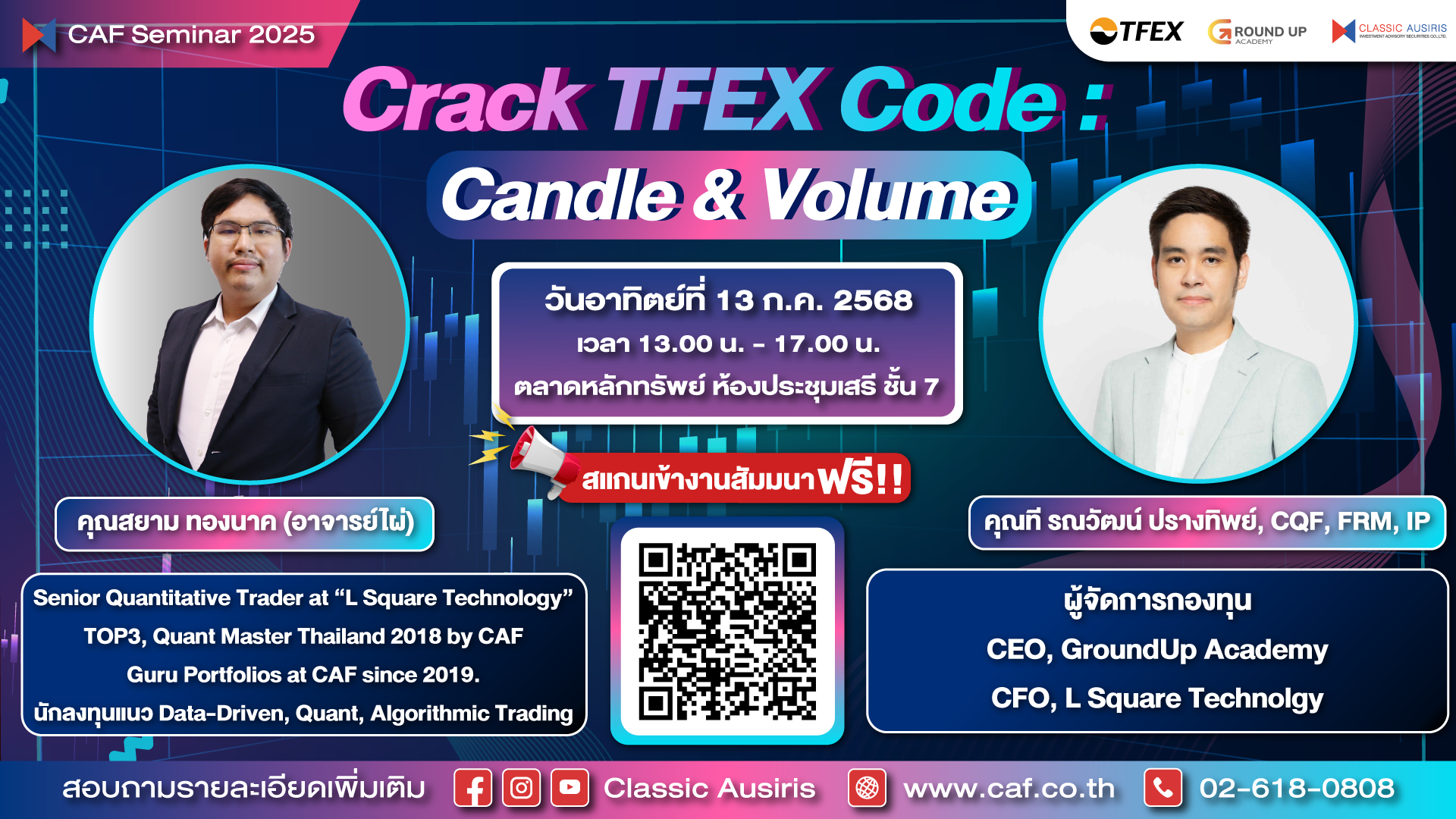 TFEX, CAF, Classic Ausiris, Candle & Volume, seminartfex, Seminar