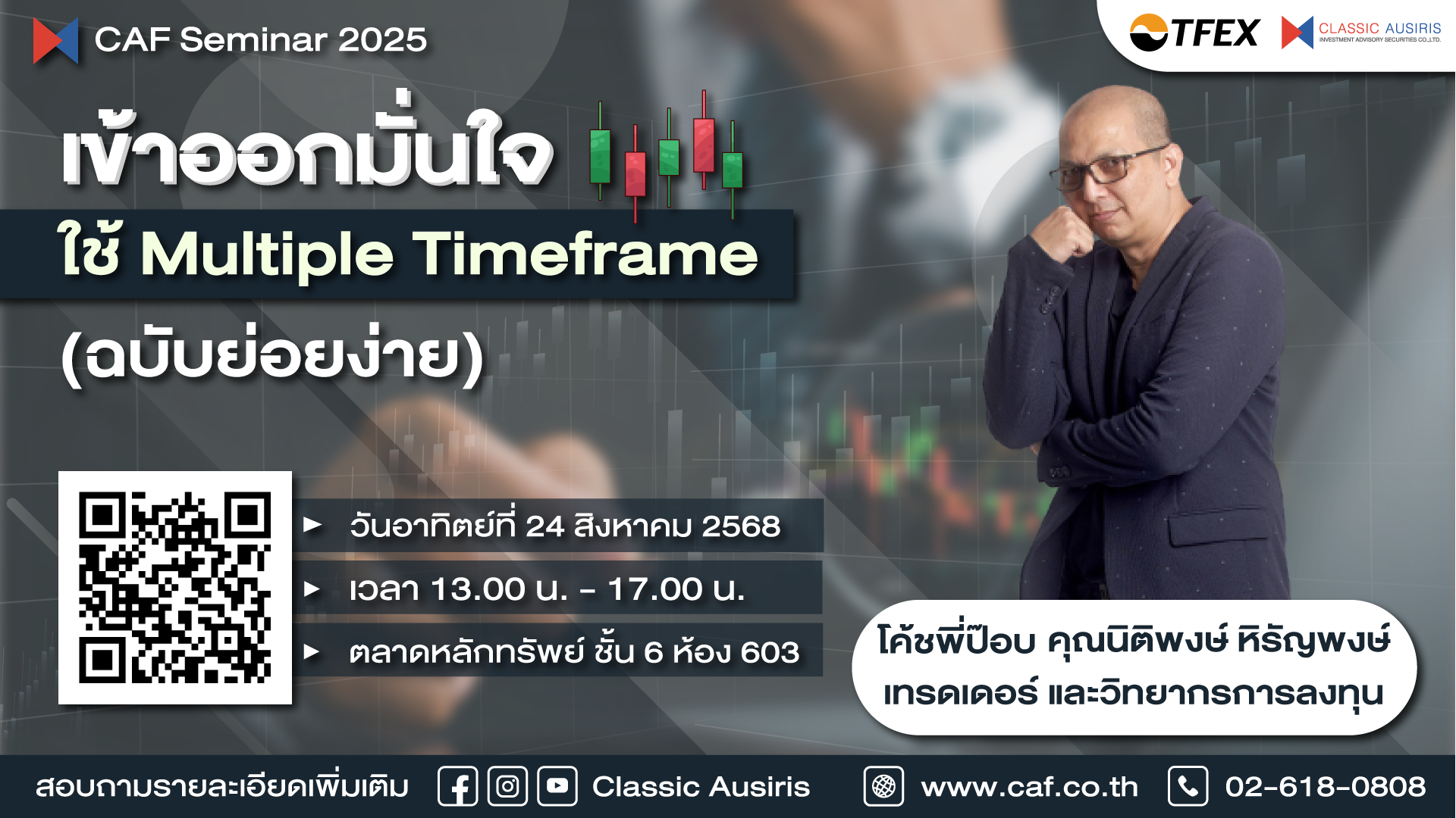 CAF, สัมมนาTFEX, โค้ชพี่ป๊อบ, Multiple Timeframe, การอ่านกราฟ